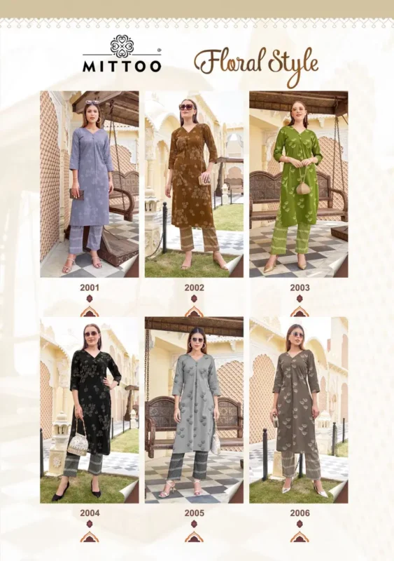 Launching Mittoo Floral Style Cotton Flex Printed Kurti With Pant Collection Wholesale 2026