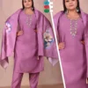 Dnp D No 23 And 24 Roman Silk Kurti Pant With Dupatta Wholesale