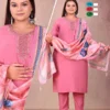 Dnp D No 19 And 20 Roman Silk Kurti Pant With Dupatta Wholesale