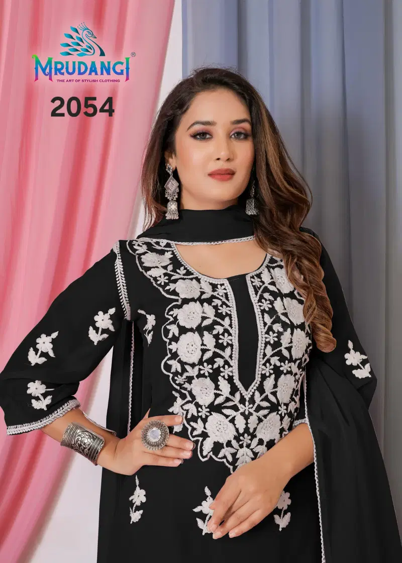Mrudangi Noor 2 Bemberg Georgette With Cotton Thread Embroidered Kurti With Bottom Dupatta Collection Wholesale 11 Stylish Mrudangi Noor 2 Bemberg Georgette With Cotton Thread Embroidered Kurti With Bottom Dupatta Collection Wholesale 2026