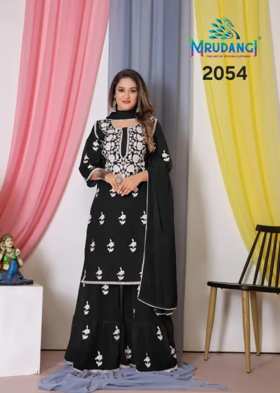 Stylish Mrudangi Noor 2 Bemberg Georgette With Cotton Thread Embroidered Kurti With Bottom Dupatta Collection Wholesale 2026 10 Stylish Mrudangi Noor 2 Bemberg Georgette With Cotton Thread Embroidered Kurti With Bottom Dupatta Collection Wholesale 2026