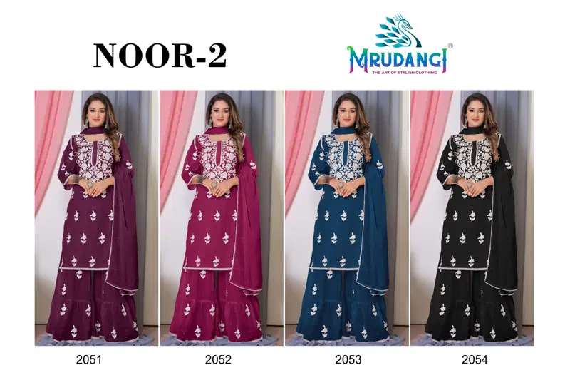 Mrudangi Noor 2 Bemberg Georgette With Cotton Thread Embroidered Kurti With Bottom Dupatta Collection Wholesale 13 Stylish Mrudangi Noor 2 Bemberg Georgette With Cotton Thread Embroidered Kurti With Bottom Dupatta Collection Wholesale 2026