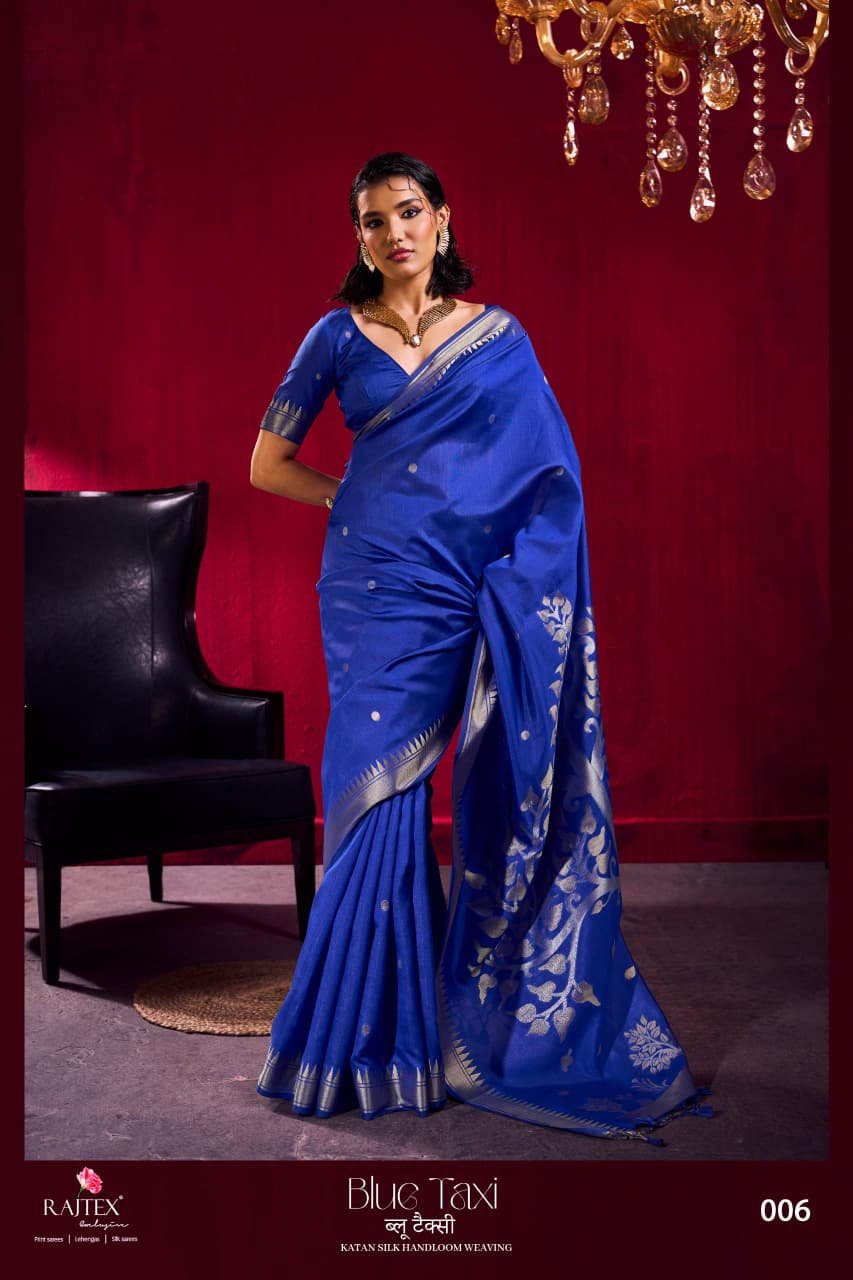 Rajtex Blue Taxi Satin linen Handloom Weaving Silk Saree Collection Wholesale 9 Latest Rajtex Blue Taxi Satin linen Handloom Weaving Silk Saree Collection Wholesale 2026