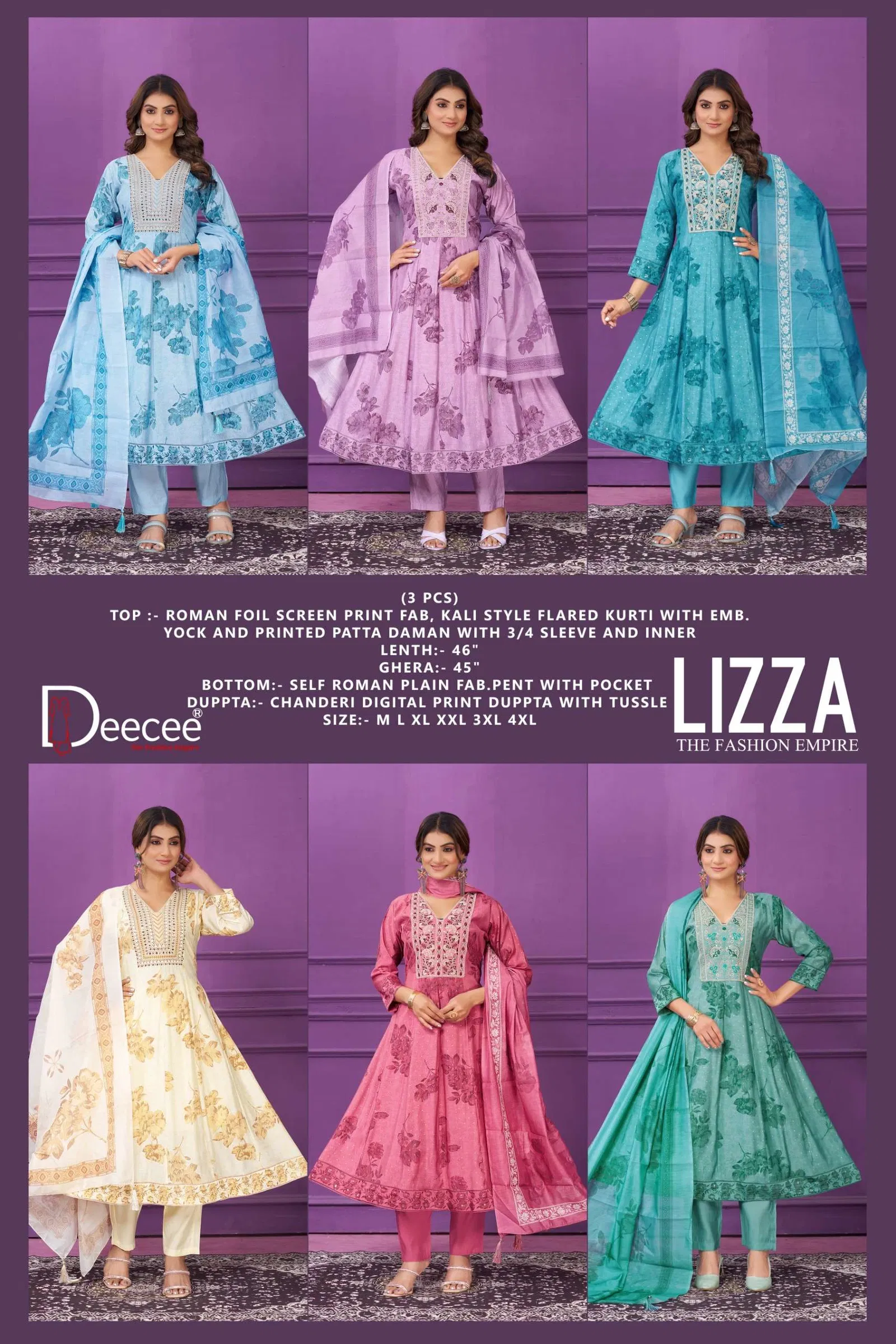 Deecee Lizza Kali Style Flared Kurti With Bottom Dupatta Collection Wholesale 4 Launching Deecee Lizza Kali Style Flared Kurti With Bottom Dupatta Collection Wholesale 2026