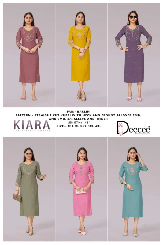 Beautiful Deecee Kiara Premium Straight Cut With Neck Aand Forn Kurti Wholesale 2026 3 Beautiful Deecee Kiara Premium Straight Cut With Neck Aand Forn Kurti Wholesale 2026