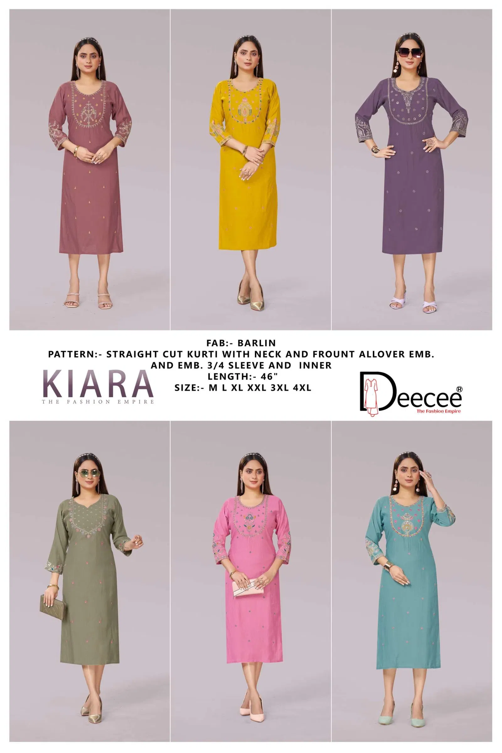 Deecee Kiara Premium Straight Cut With Neck Aand Forn Kurti Wholesale 5 Beautiful Deecee Kiara Premium Straight Cut With Neck Aand Forn Kurti Wholesale 2026