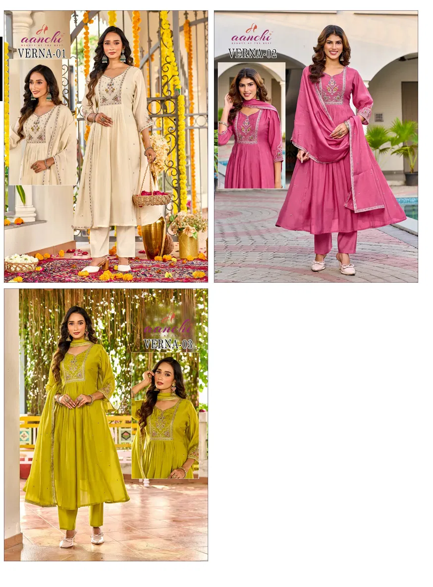 Aanchi Verna Mul Chanderi Fancy Worked Kurti With Bottom Dupatta Wholesale 7 Beautiful Aanchi Verna Mul Chanderi Fancy Worked Kurti With Bottom Dupatta Wholesale 2026