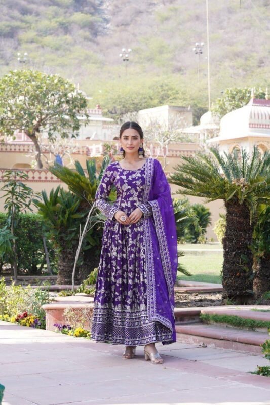 Launching SF LW 9172 Jacquard Gown With Dupatta Wholesale 2026 8 Launching SF LW 9172 Jacquard Gown With Dupatta Wholesale 2026