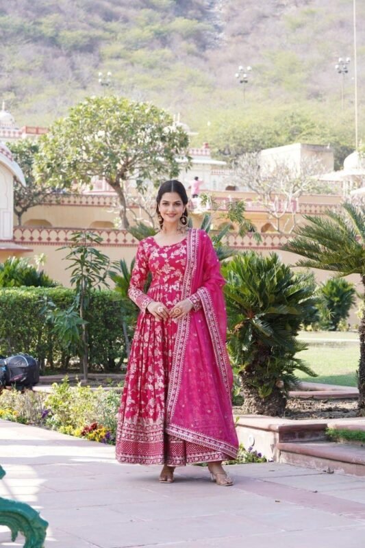 Launching SF LW 9172 Jacquard Gown With Dupatta Wholesale 2026 11 Launching SF LW 9172 Jacquard Gown With Dupatta Wholesale 2026