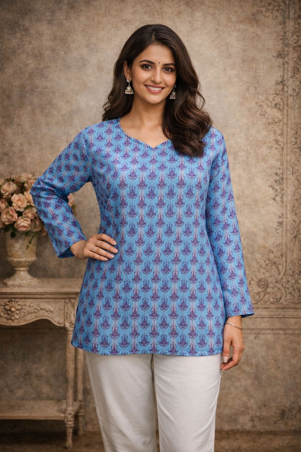 Aawiya RJ 27 Heavy Muslin Digital Printed Tunic Style Top Wholesale 3 Aawiya RJ 27 Heavy Muslin Digital Printed Tunic Style Top Wholesale