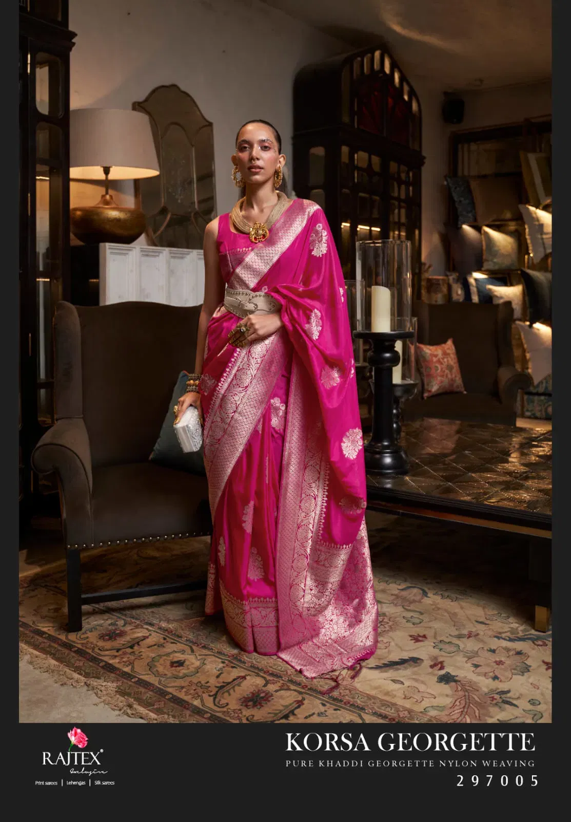 Rajtex Korssa Georgette Khadi Georgette Handloom Weaving Saree Collection Wholesale 4 Latest Rajtex Korssa Georgette Khadi Georgette Handloom Weaving Saree Collection Wholesale 2026