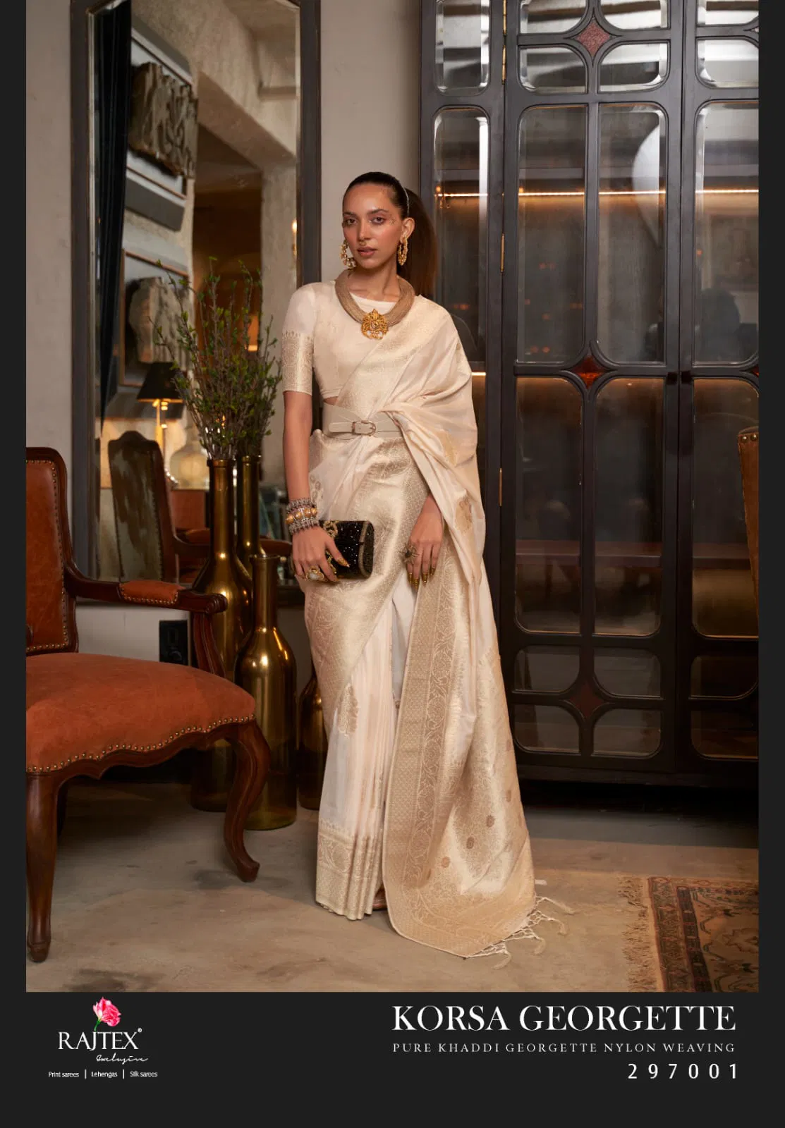 Rajtex Korssa Georgette Khadi Georgette Handloom Weaving Saree Collection Wholesale 5 Latest Rajtex Korssa Georgette Khadi Georgette Handloom Weaving Saree Collection Wholesale 2026