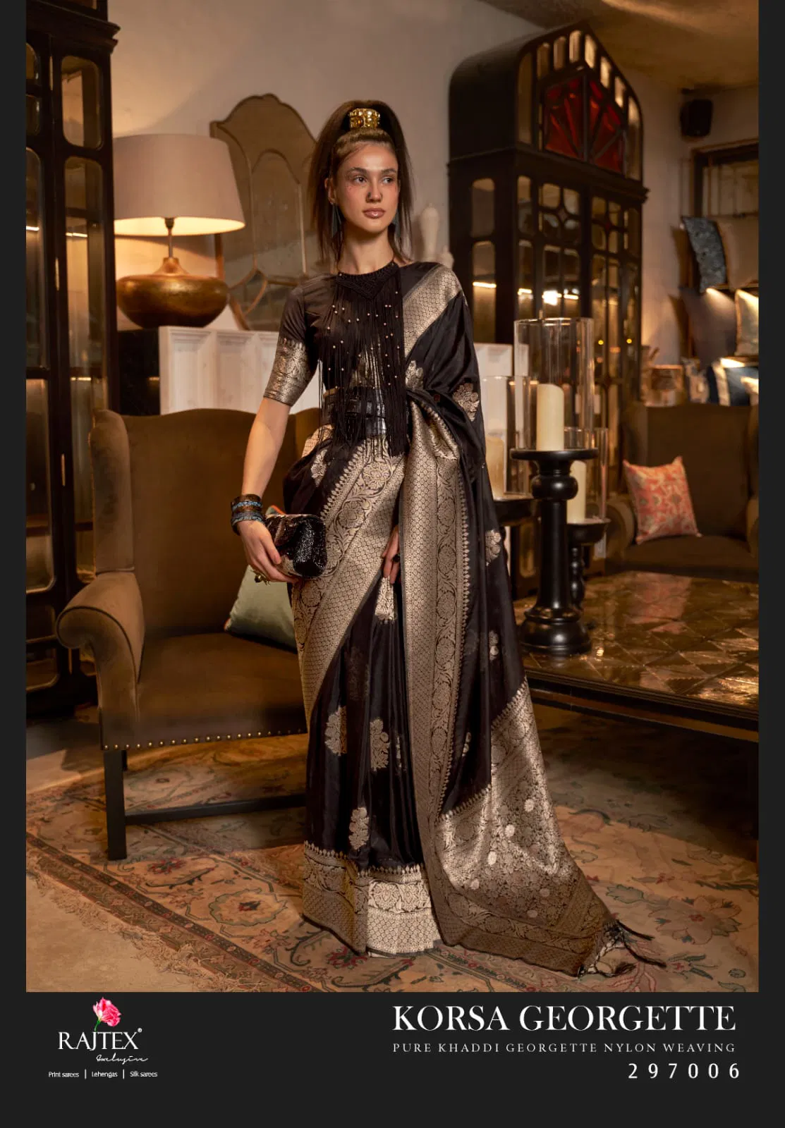 Rajtex Korssa Georgette Khadi Georgette Handloom Weaving Saree Collection Wholesale 6 Latest Rajtex Korssa Georgette Khadi Georgette Handloom Weaving Saree Collection Wholesale 2026