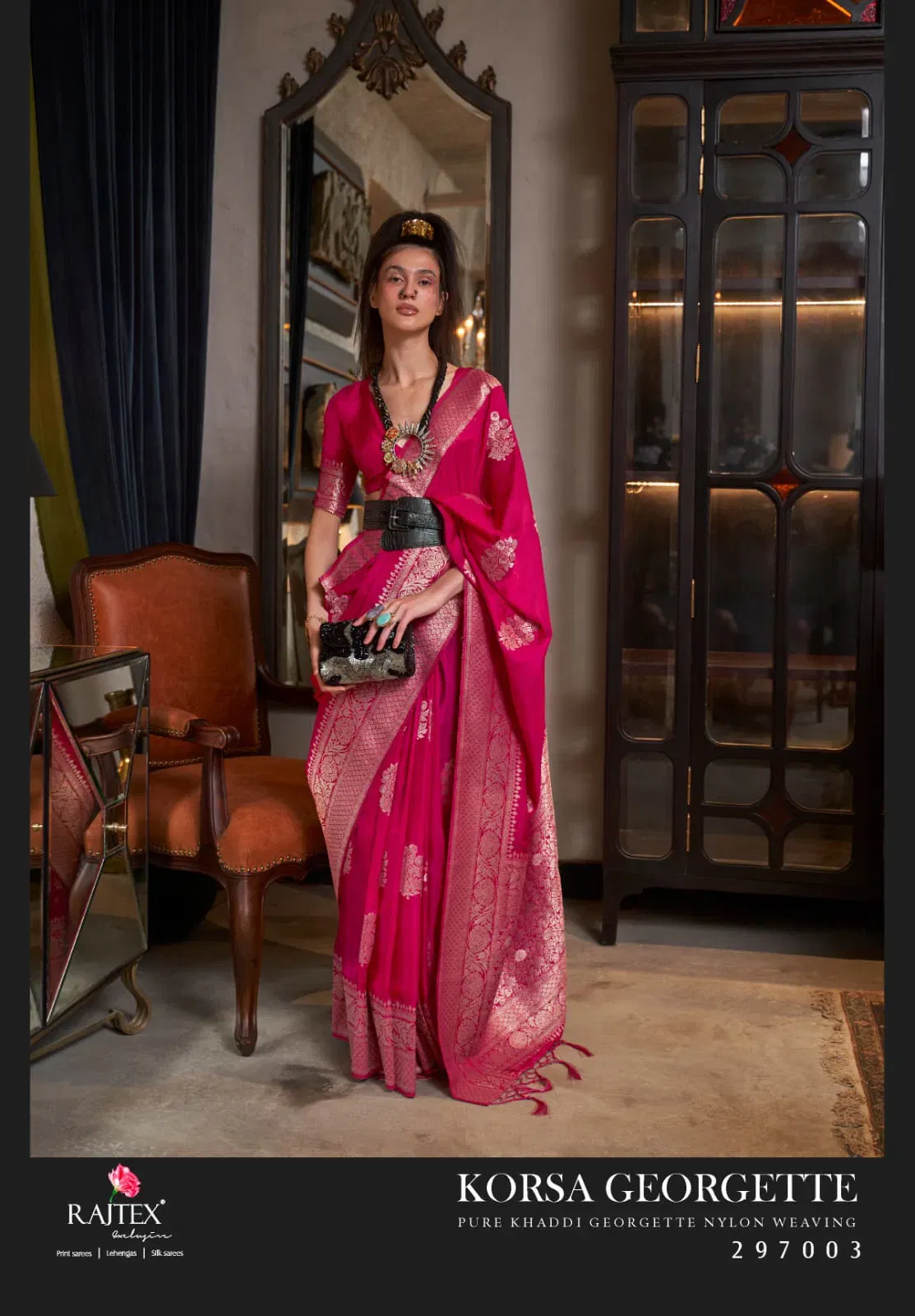 Rajtex Korssa Georgette Khadi Georgette Handloom Weaving Saree Collection Wholesale 10 Latest Rajtex Korssa Georgette Khadi Georgette Handloom Weaving Saree Collection Wholesale 2026