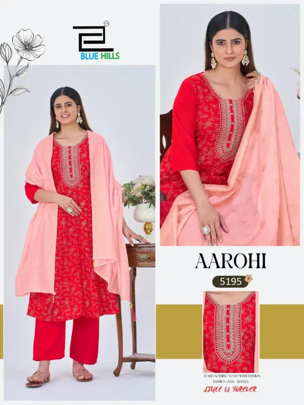 Launching Blue Hills Aarohi Rayon With Foil Printed Kurti With Bottom Dupatta Wholesale 2026