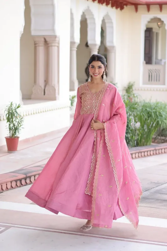Buy Lw 9323 Gold Crush Embroidered Gown With Dupatta Collection Wholesale 2026