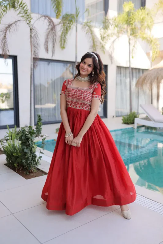 Buy Lw 9310 Viscose Rayon Embroidered Designer Gown Collection Wholesale 2026