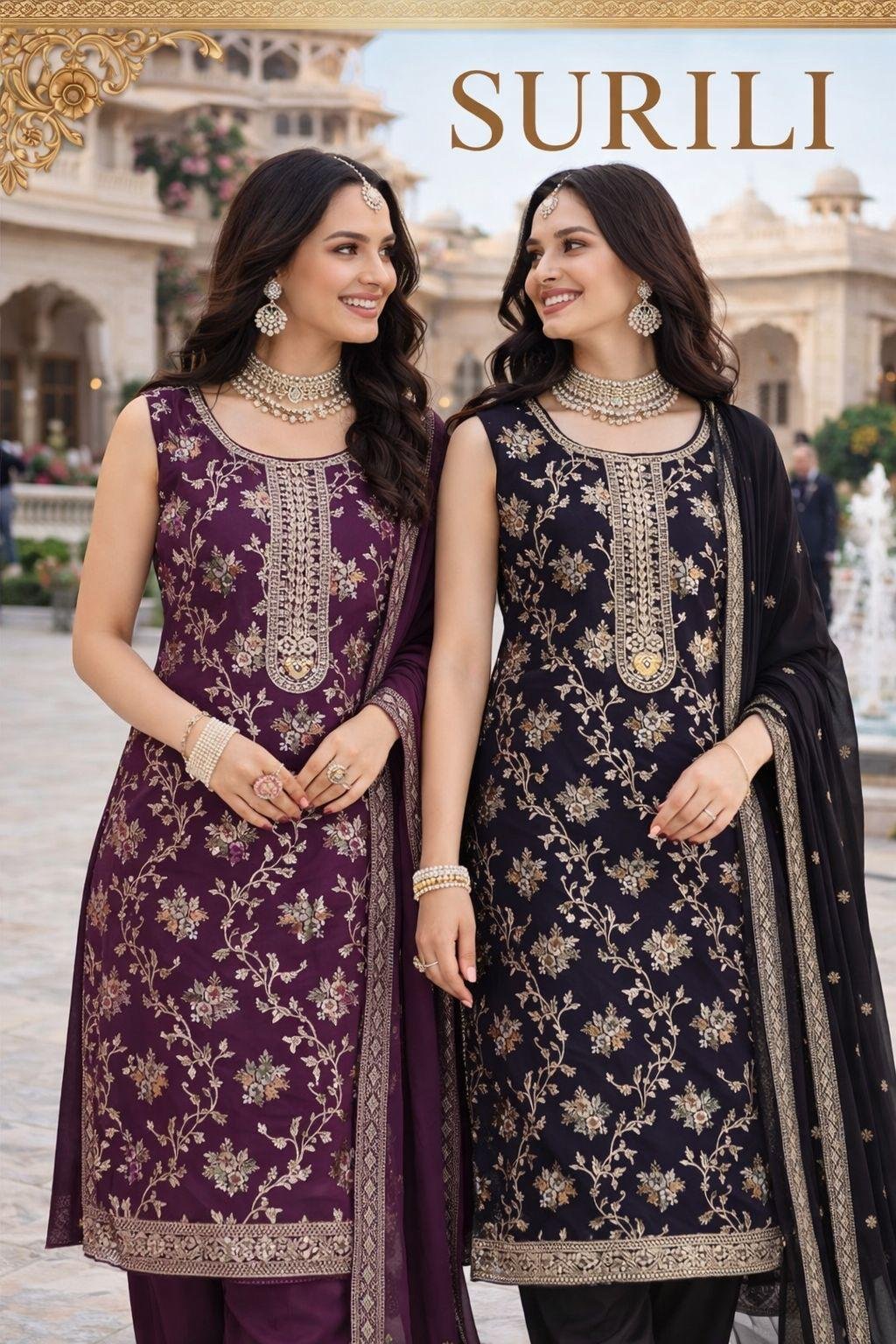 Mrudangi Surili Viscose Jacquard Embroidered Salwar Kameez Collection Wholesale