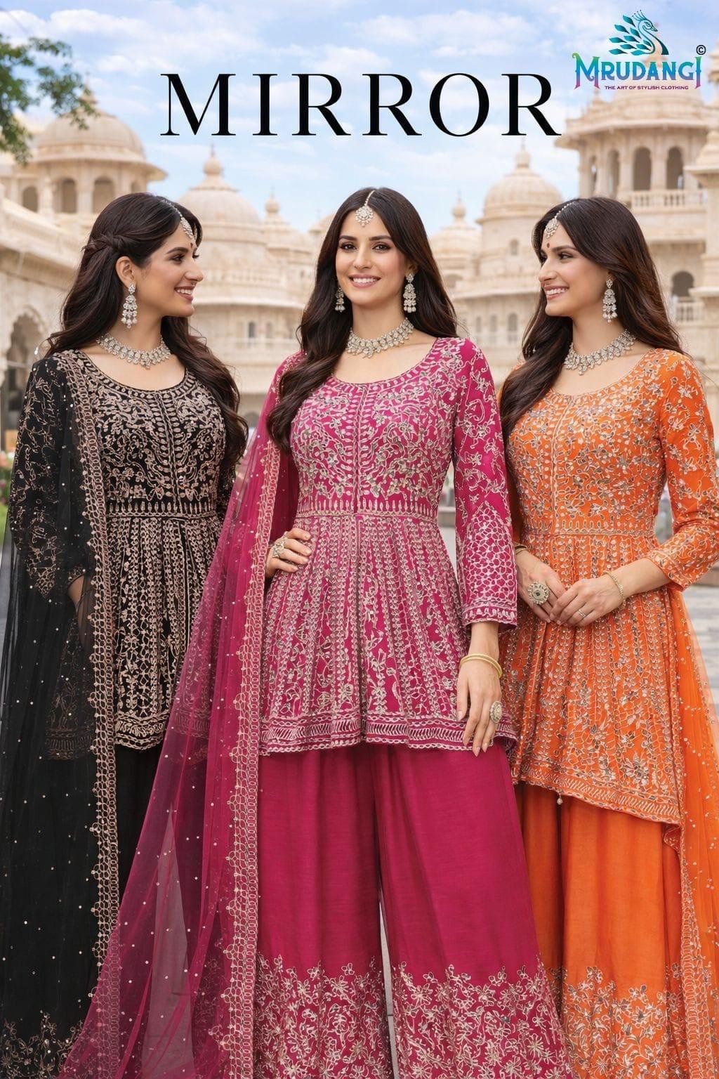 Mrudangi Mirror Chinon Embroidery Salwar Kameez Wholesale 3 Mrudangi Mirror Chinon Embroidery Salwar Kameez Wholesale