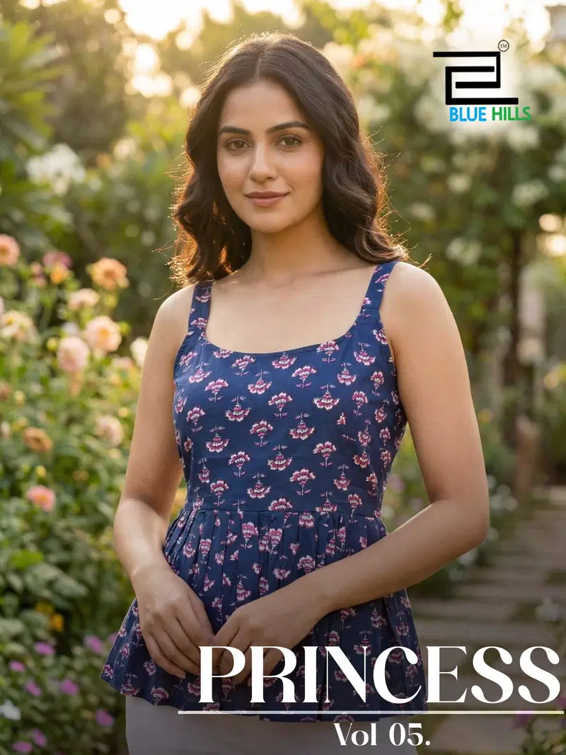 Blue Hills Princess Vol 5 Pure Cotton Printed Short Top Collection Wholesale