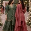 Mrudangi Aza Roman Silk With Heavy Embroidery Worked Salwar Kameez Wholesale