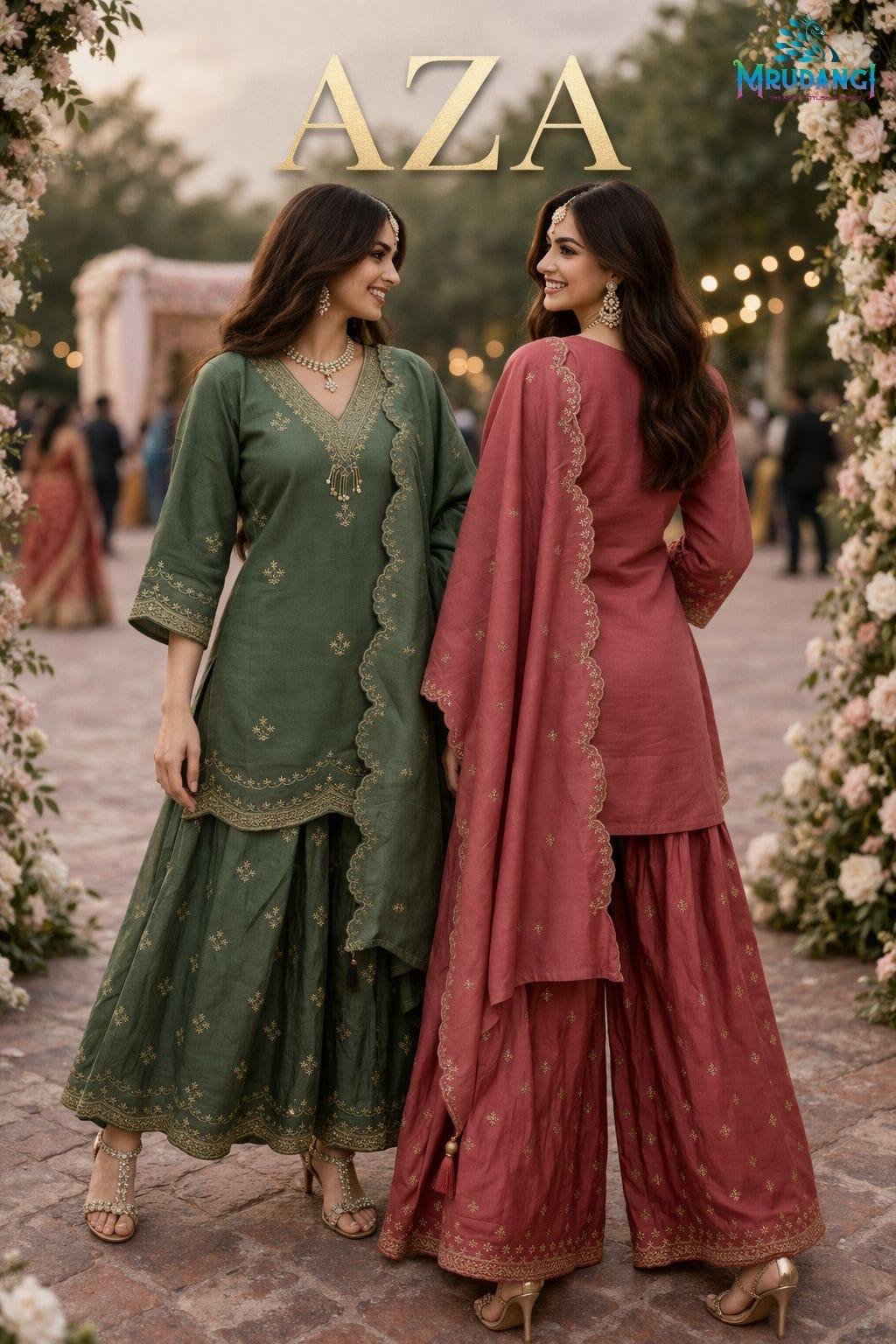 Mrudangi Aza Roman Silk With Heavy Embroidery Worked Salwar Kameez Wholesale 3 Mrudangi Aza Roman Silk With Heavy Embroidery Worked Salwar Kameez Wholesale