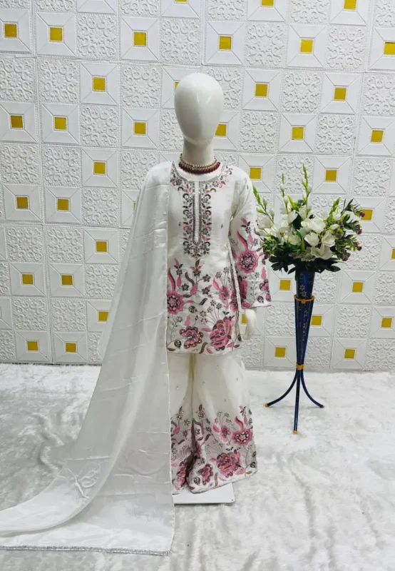 Buy Baby 212 Chinon Silk Sharara Suit Black And White Kid Collection Wholesale 2026 2 Buy Baby 212 Chinon Silk Sharara Suit Black And White Kid Collection Wholesale 2026