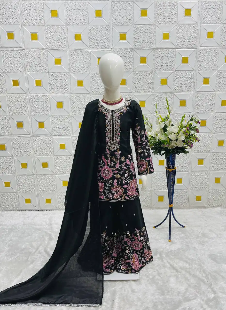 Baby 212 Chinon Silk Sharara Suit Black And White Kid Collection Wholesale 6 Buy Baby 212 Chinon Silk Sharara Suit Black And White Kid Collection Wholesale 2026