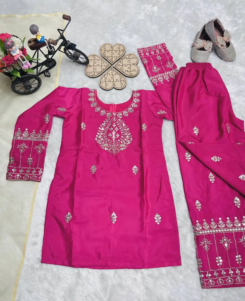 Baby 220 Natural Crep Silk Kurti Pant Dupatta Kid Wear Collection Wholesale 4 Beautiful Baby 220 Natural Crep Silk Kurti Pant Dupatta Kid Wear Collection Wholesale 2026