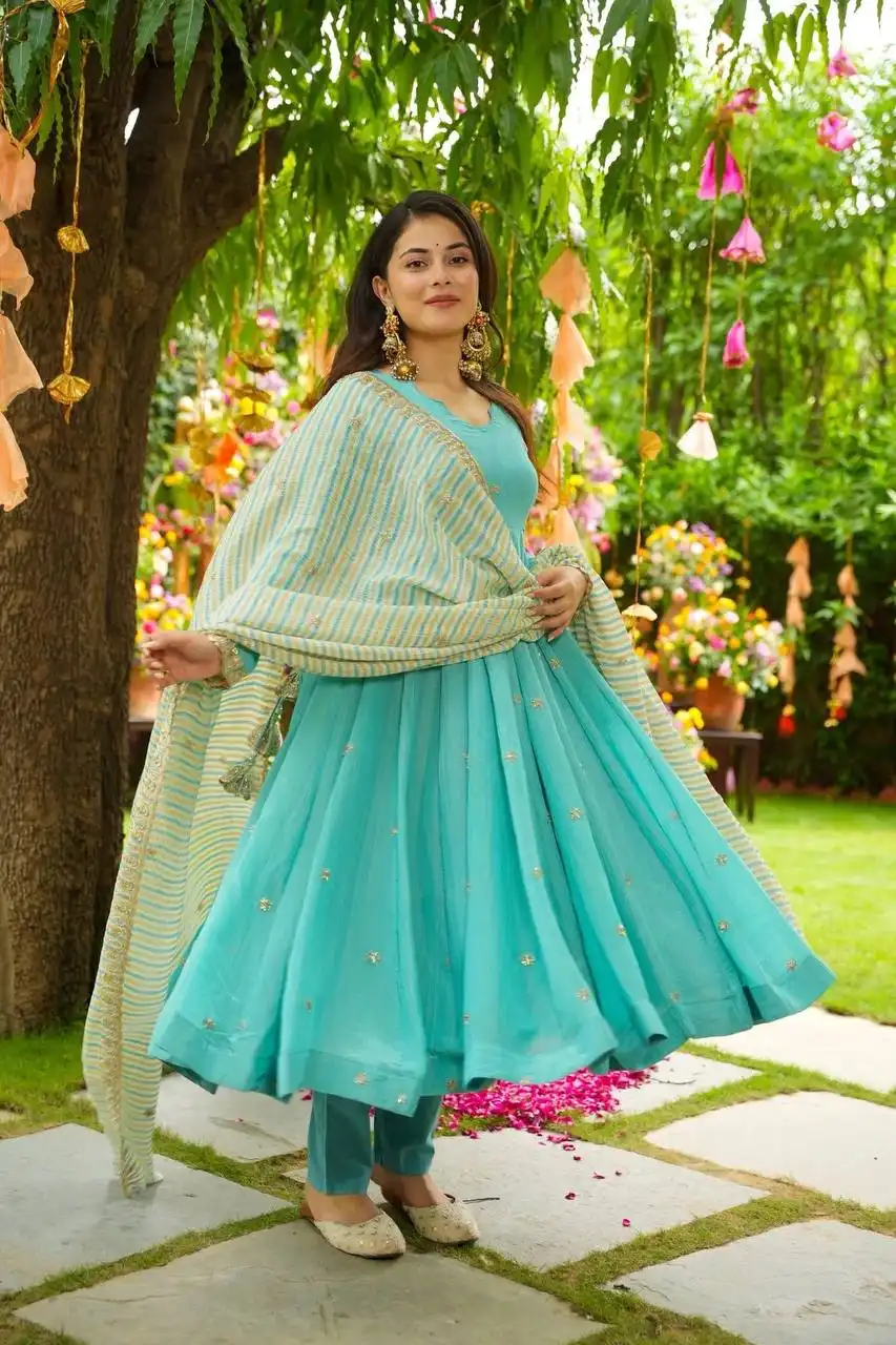 Sabina 5298 Georgette Anarkali Kurti Pant Dupatta Collection