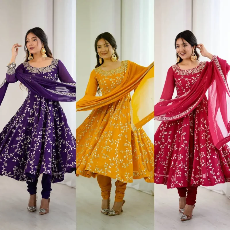 Buy Sabina 5299 Georgette Anarkali Gown Dupatta Diwali Collection Wholesale 2026