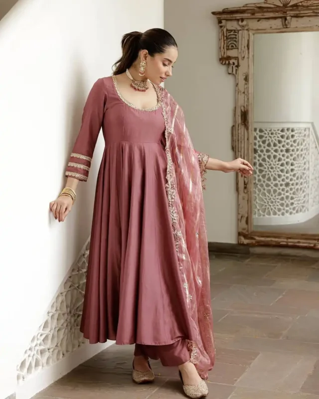 Stylish Sabina 871 Roman Simmer Silk Anarkali Gown Wholesale 2026