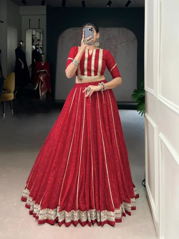 Stylish WMN 1699 Chiffon Bandhej Printed Lehenga Choli Collection Wholesale 2026