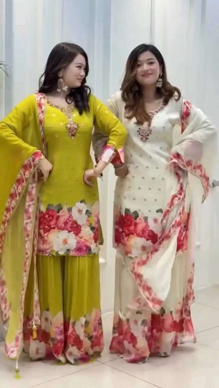 Sabina 5301 Foux Georgette Printed Sharara Kurti Collection