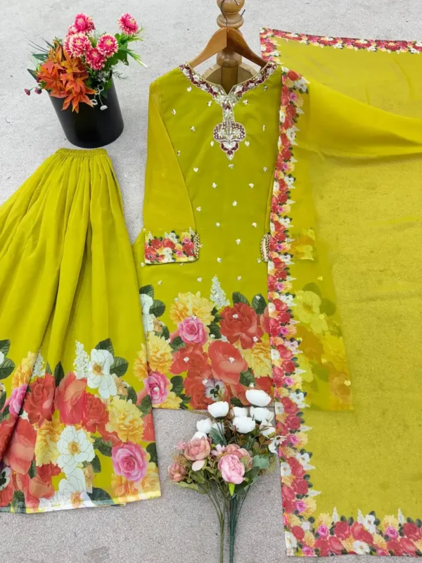 Launching Sabina 5301 Foux Georgette Printed Sharara Kurti Collection Wholesale 2026