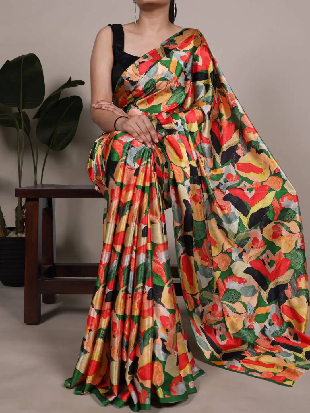WMN 7027 Satin Silk Floral Printed Saree Below 700 Wholesale 4 Beautiful WMN 7027 Satin Silk Floral Printed Saree Below 700 Wholesale 2026