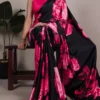 WMN 7027 Satin Silk Floral Printed Saree Below 700 Wholesale 2 WMN 7027 Satin Silk Floral Printed Saree Below 700