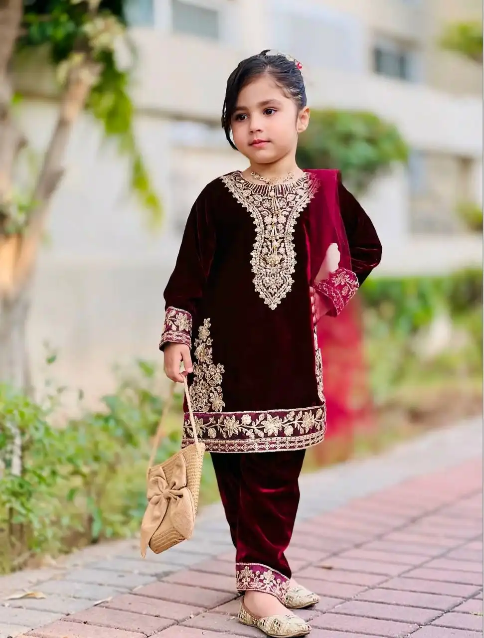 Baby 237 Viscose Velvet Designer Eid Kid Collection