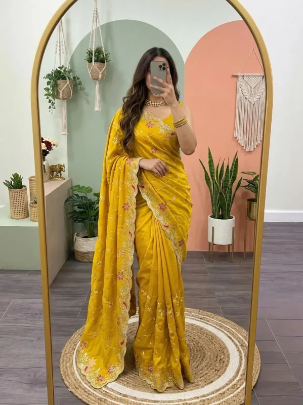 Latest Karishma Vitamin Foil Gota & Multi Work Silk Saree Collection Wholesale 2026 6 Latest Karishma Vitamin Foil Gota & Multi Work Silk Saree Collection Wholesale 2026