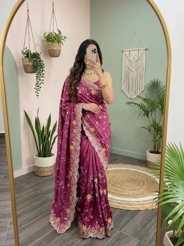 Latest Karishma Vitamin Foil Gota & Multi Work Silk Saree Collection Wholesale 2026 3 Latest Karishma Vitamin Foil Gota & Multi Work Silk Saree Collection Wholesale 2026