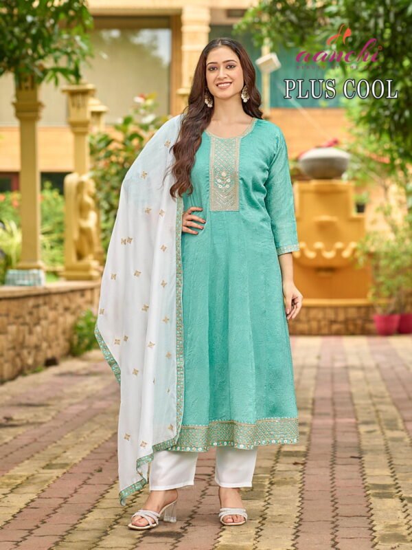 Beautiful Aanchi Plus Cool Fancy Silk Embroidered Kurti With Bottom Dupatta Wholesale 2026