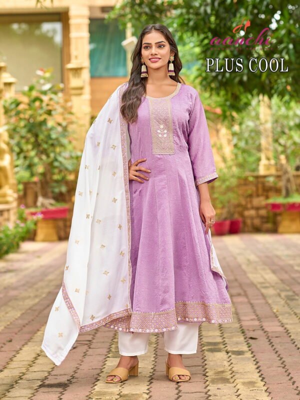Beautiful Aanchi Plus Cool Fancy Silk Embroidered Kurti With Bottom Dupatta Wholesale 2026