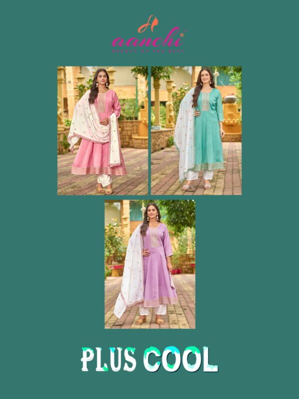 Beautiful Aanchi Plus Cool Fancy Silk Embroidered Kurti With Bottom Dupatta Wholesale 2026