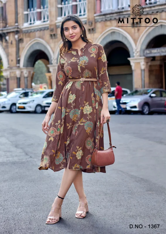 Stylish Mittoo Belt Vol 25 Rayon Printed Casual Wear One Piece Collection Wholesale 2026
