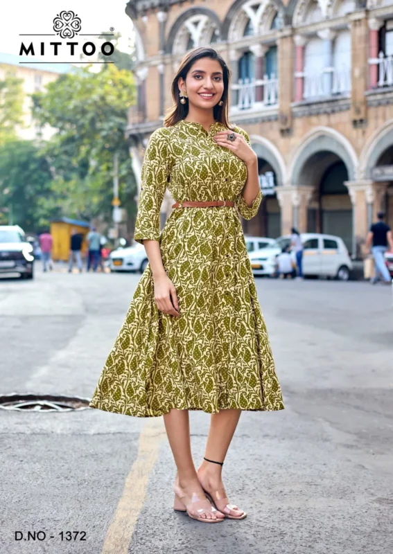 Stylish Mittoo Belt Vol 25 Rayon Printed Casual Wear One Piece Collection Wholesale 2026