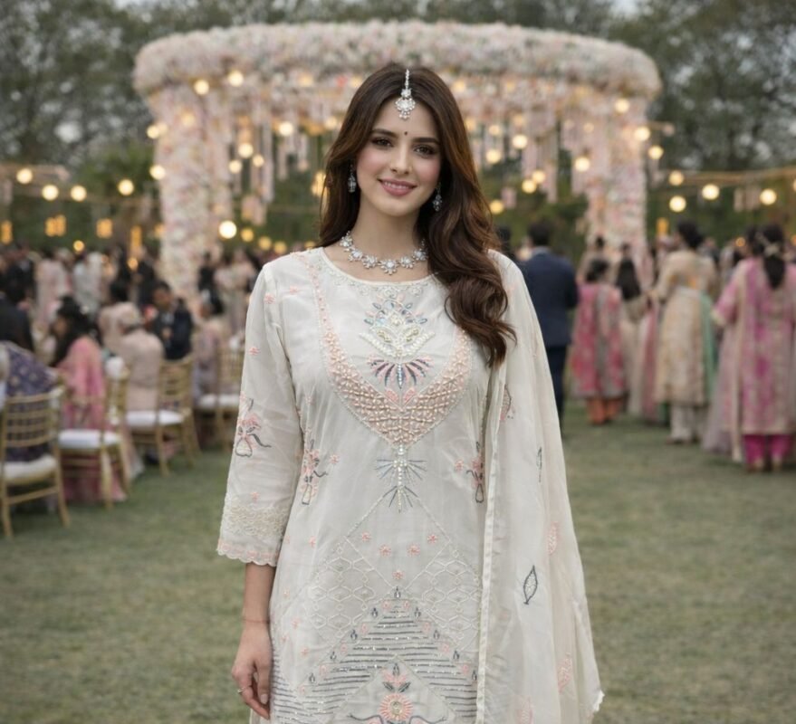 Latest Mrudangi Sharara Georgette With Moti Worked Designer Salwar Kameez Wholesale 2026