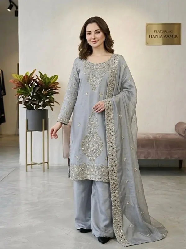 Buy Sabina 5335 Embroidery Beads Work Kurti Palazzo With Dupatta Wholesale 2026