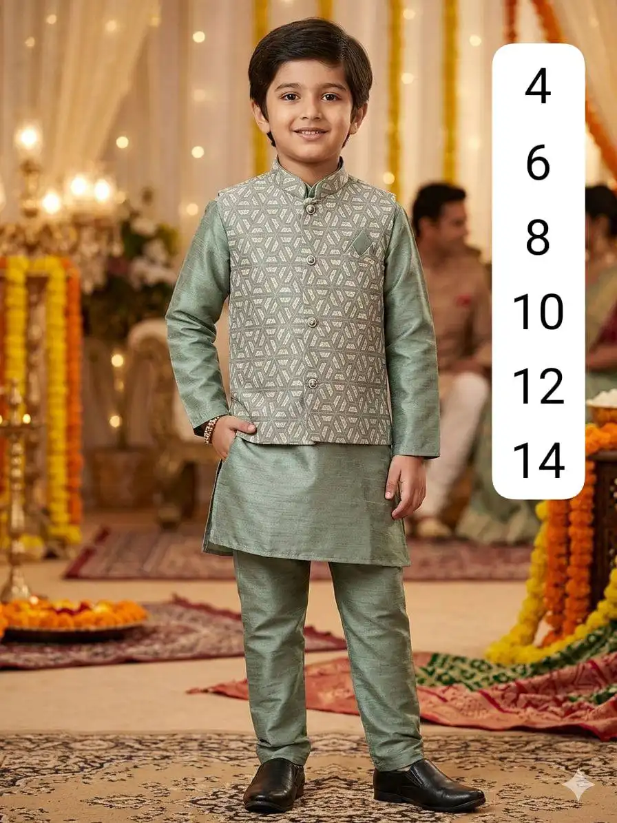 Shyam Vol 91 Kids Wedding Kurta Pajama With Designer Koti