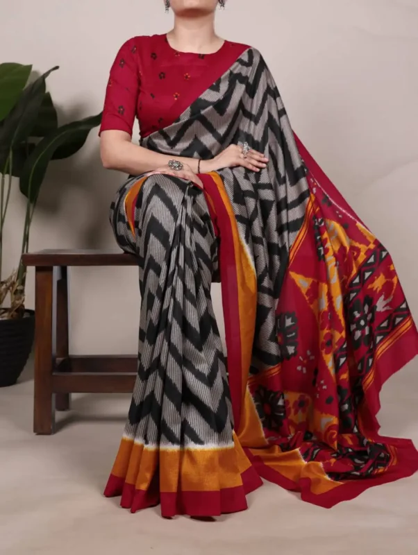 Stylish WMN 7043 Tasar Silk Printed Sari Collection Below 1000 Wholesale 2026 3 Stylish WMN 7043 Tasar Silk Printed Sari Collection Below 1000 Wholesale 2026