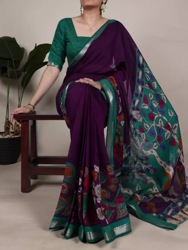 Latest WMN 7048 Viranshi Viscose Chanderi Printed Sari Collection Wholesale 2026 2 Latest WMN 7048 Viranshi Viscose Chanderi Printed Sari Collection Wholesale 2026